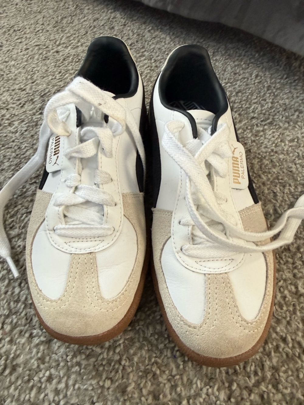 Puma White Black & Gum Classic Low-Top Sneakers